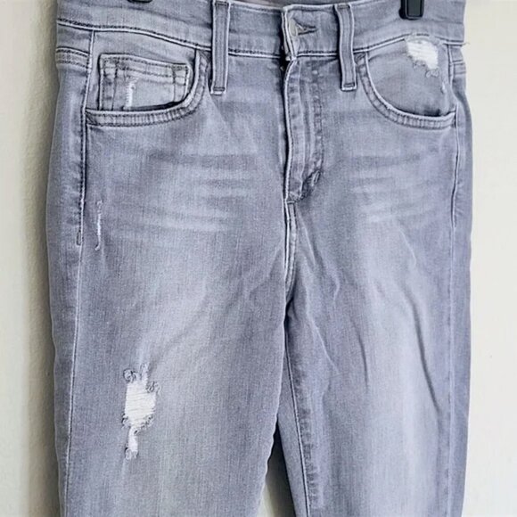 Joe's Distressed Gray Distressed Ankle Jeans with Raw Hem - Size 25 - Picture 8 of 9